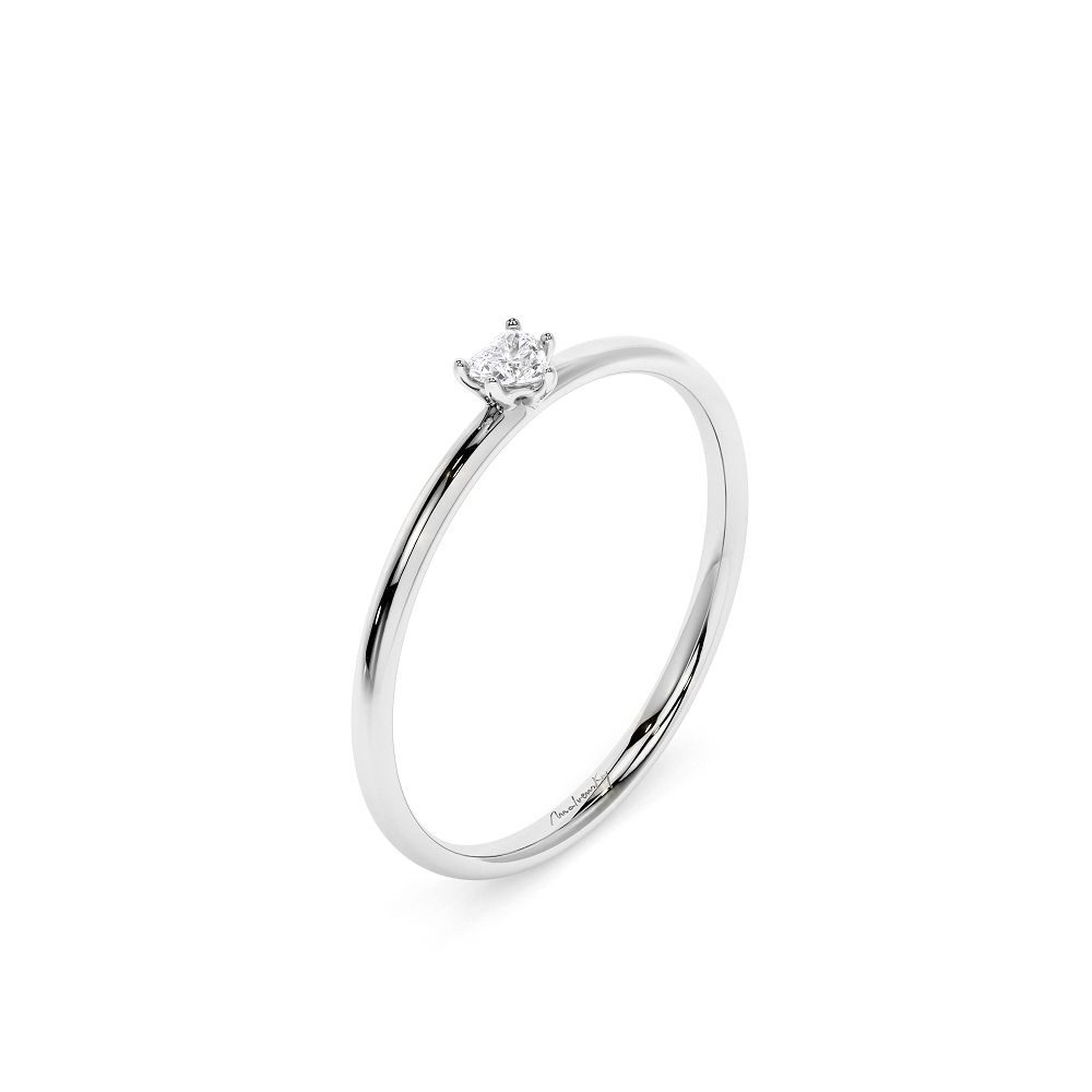 Malvensky Corporation_Inel Promise Heart, din aur alb 18 kt